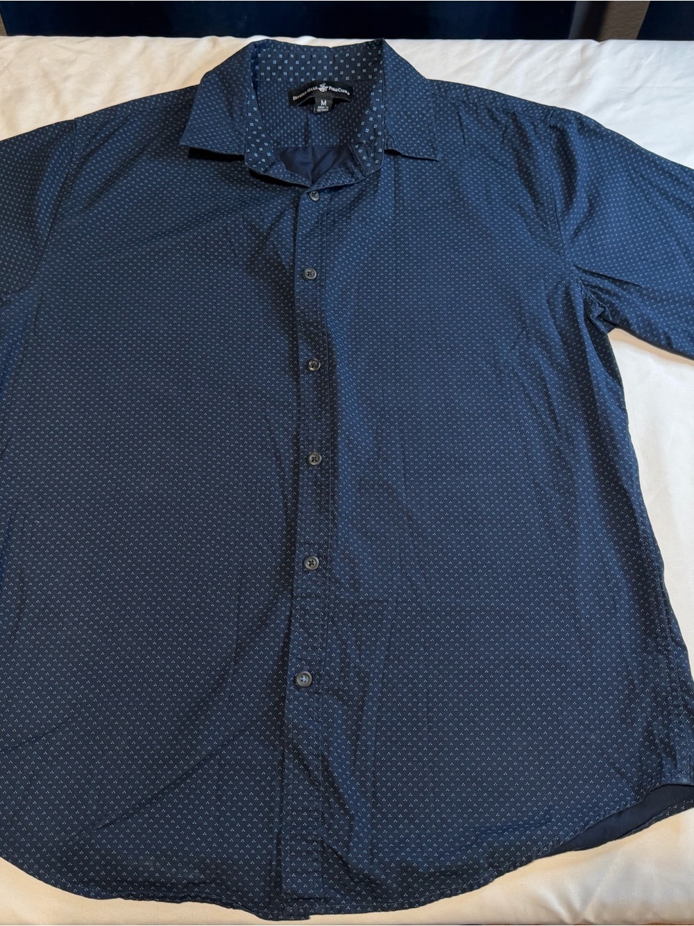 Beverly Hills Polo Club Navy Microdot Button-Down Shirt